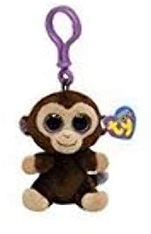 TY 36501 Beanie Boos, Plush Monkey Key Ring, Brown
