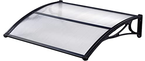 Linea Garden Friend p1327022, Vordach ABS Tiefe 80 cm, Länge 120 cm, Schwarz