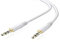Adaptare 10026 Cable Auxiliar estéreo 2 Veces Conector Jack de 3.5mm diseño ultraplano Dorado, 3.00m, Blanco.