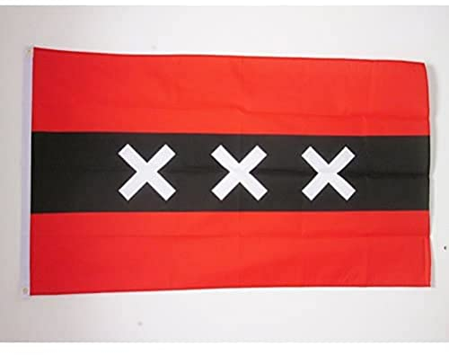 AZ FLAG - Flagge Amsterdam - 90x60 cm - Amsterdam Fahne 100% Polyester mit Messing-Ösen - 50g