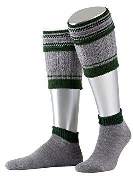 Almbock Trachtensocken Herren kurz - Klassik Loferl in grau - Landhaus Wadlwärmer in vielen Größen