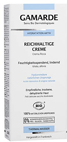 GAMARDE Bio-Kosmetik: Ultra Reichhaltige Creme mit Hyaluronsäure, Shea-Butter & Argan-Öl I Feuchtigkeitsspendende Creme für sehr trockene Haut I Feuchtigkeits-Creme Für Männer & Frauen I Vegan I 40 ml