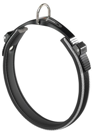 Ferplast Dog Collar ERGOCOMFORT, Collar for Large Size Dogs, Closure with Micro-adjustment, Soft Padding, Quick Release, Silver