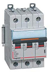Disjoncteur DX³ 25kA - 3P 400V~ - 20A - courbe C - 3 modules