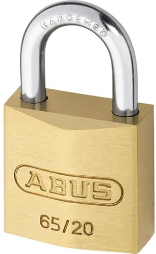 ABUS Vorhängeschloss Messing 65/20 - Gleichschließend, Sicherheitslevel 3 | Kofferschloss mit massivem Messingkörper, gehärtetem Stahlbügel & NANO PROTECT – Schließung 6204, 20 mm breit