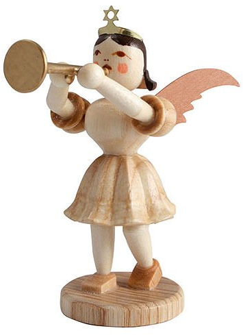 Kurzrockengel m. Posaune natur ca. 7 cm EK018 Blank Kunsthandwerk aus dem Erzgebirge