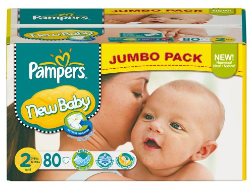 Pampers New Baby Size 2 (Mini) Jumbo Pack 80 Nappies