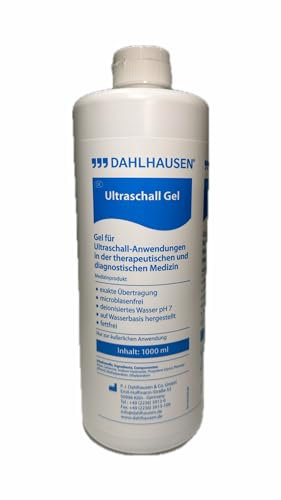 DAHLHAUSEN ULTRASCHALLGEL 1x 1000ml Sonographie Gel, Übertragungsgel, Kontaktgel, Ultraschall Gel, medizinisches Gleit Gel Kontaktgel für Laser-Haarentfernung IPL P.J.Dahlhausen & Co.GmbH