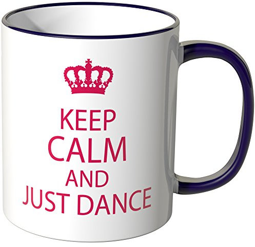 WANDKINGS® Tasse, Schriftzug: Keep Calm and just Dance - LILA