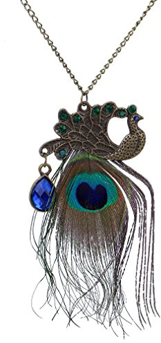 YAZILIND Schmuck Graceful Acryl Reound Bead Lolita Design Schwarze Spitze -Kragen-Halskette Hochzeit für Frauen (Peacock Necklace)