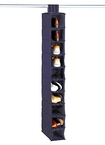 WENKO 4372030100 Multiorganizer Comfort - 10 Fächer, Kunststoff - PEVA, 15 x 122 x 30 cm, Blau