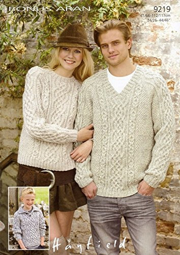 Sirdar Bonus Aran Ladies Mens Knitting Pattern 9219