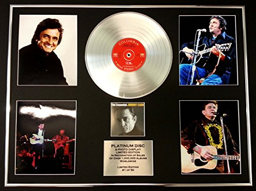 JOHNNY CASH/GIGANTIC Platin-Schallplatte/RECORD & Foto-Darstellung/Limitierte Edition/COA/THE ESSENTIAL