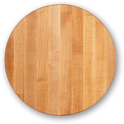 John Boos R-Board Series Round Wooden Maple Cutting Board 18”x18” – 1.5” Thick, 14-lb Reversible Butcher Block with Edge-Grain – Made in the USA