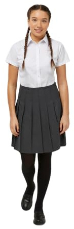 Trutex Girls Pleated School Skirt | Stitch Down Elasticated Waist Stain Resistant School Uniform Skirt for Girls