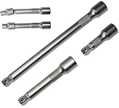 3 x Kipp-Verlängerungen Satz Kippvierkantantrieb, 1/2-Antrieb (75 + 125 + 250 mm) Stecknüsse für Knarren, Ratschen, Drehmomentschlüsseln, Gleitgriffe und Knebel (Chrom-Vanadium-Stahl)