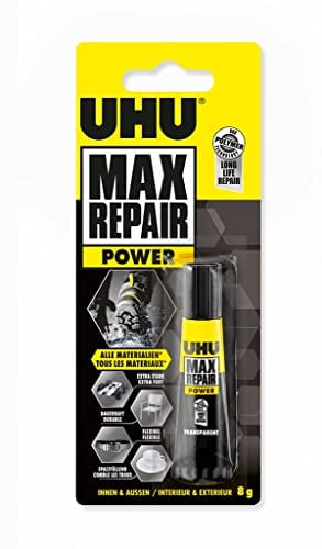 UHU Max Repair POWER, Extra starker Reparaturkleber für 1001 Reparaturen, 8 g
