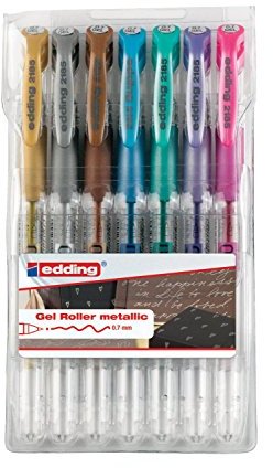 edding 2185 Crystaljelly Gel-Roller (Metallic), 7-stück (3, 3er Sparpack)