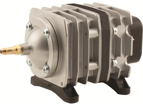 ECOPLUS 728450 Eco Air1 Commercial Air Pump 1-18 Watt Single Outlet, 6 Valve Manifold for Aquarium, Fish Tank, Fountain, Pond & Hydroponics, 793 GPH, Silver