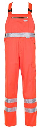 Planam 2021098 Warnschutz Latzhose, Uni Orange, Größe 98