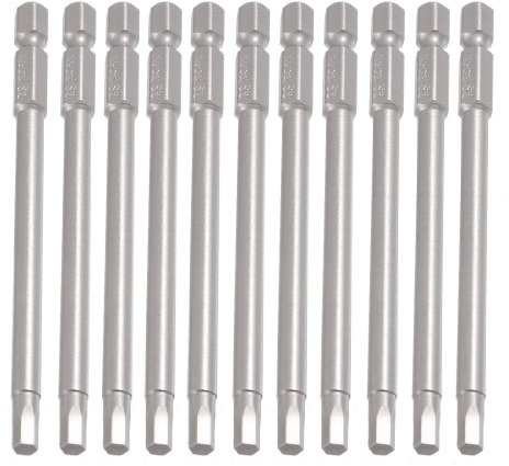 sourcingmap 10 embouts de tournevis hexagonaux magnétiques 1/4 x 100 mm x 4 mm gris