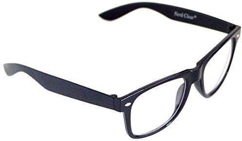 Style Hornbrille ohne Stärke Nerd Brille Schwarz Atzenbrille UV 400