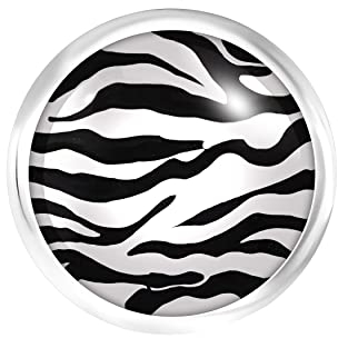 Andante CHUNK Click-Button Druckknopf (Zebra) für Chunk-Armbänder, Chunk-Ringe, Chunk-Schlüsselanhänger und andere Chunk-Accessoires