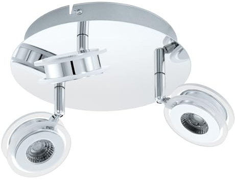 EGLO LED Deckenlampe Sarolo, Deckenstrahler, Edelstahl in chrom