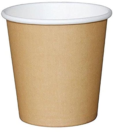 Fiesta Green Recyclable Espresso Coffee Cups 114 ml / 4 oz (Pack of 1000), Kraft Brown, Single Wall, Renewable Paperboard, Polyethylene Lining Prevents Leakage, GP447