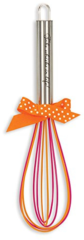 Brownlow Gifts Stainless Steel Whisk with Silicone Coating, Pink/Orange