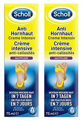Scholl Anti-Hornhaut Creme Intensiv, Creme gegen Hornhaut, Feuchtigkeitscreme für Füße, 2er Pack (2 x 30 ml)