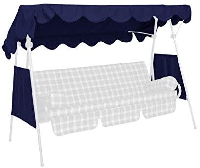 Angerer Freizeitmöbel GmbH Hollywoodschaukel Sonnendach - passend für viele 3-Sitzer Hollywoodschaukeln - Schaukeldach Made in Germany (PE blau, 200 x 120 cm)