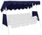 Angerer Freizeitmöbel GmbH Hollywoodschaukel Sonnendach - passend für viele 3-Sitzer Hollywoodschaukeln - Schaukeldach Made in Germany (PE blau, 200 x 120 cm)