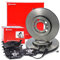 BREMBO Coated Disc Line Bremsenset Vorderachse inkl. Bremsscheiben Vorne Ø 256 mm Belüftet und Bremsbeläge Vorne + Verschleißkontakt