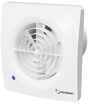 National Ventilation MON-S100HT Monsoon 'Silence' Extractor Fan 4 Inch / 100mm (Humidistat / Timer Model)