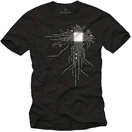 Coole Nerd T-Shirts CPU schwarz Größe XXXL