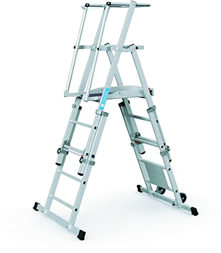ZARGES | Teleskop-Plattformleiter | aus Aluminium | 5 Sprossen ohne Ausleger