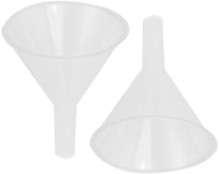 sourcing map 2 Pcs 60ml 2 5/9inch Mouth Dia Laboratory Clear White Plastic Filter Funnel
