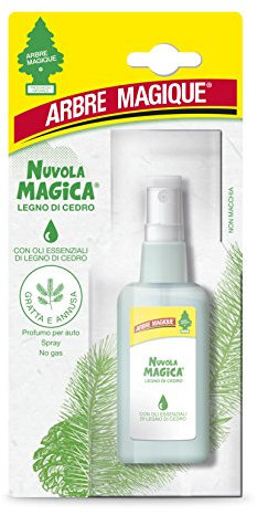 Arbre Magique Nuvola Magica, Deodorante Auto Spray, Fragranza Legno di Cedro, Profumazione Arricchita con Oli Essenziali
