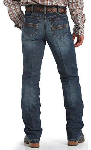 Cinch Men's Silver Label Slim Fit Jean, Performance Dark Stonewash, 32W x 34L
