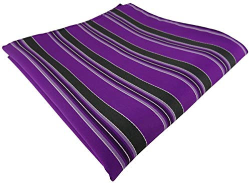 TigerTie Designer Einstecktuch in violett lila violett schwarz weiß gestreift