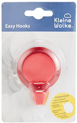 Kleine Wolke 5093459887 4 Saughaken Easy Hooks, Wandhaken, mohnrot