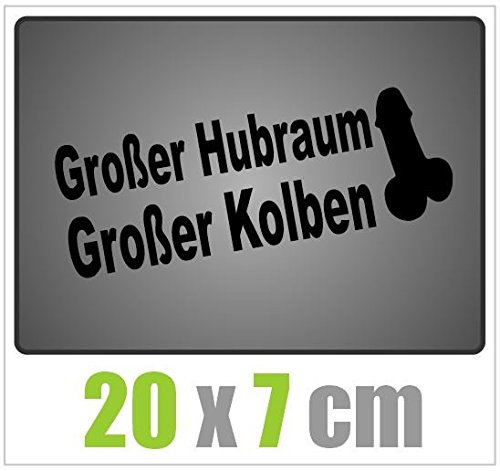 Dinger-Design Aufkleber GROßER HUBRAUM GROßER KOLBEN Sticker JDM OEM Tuning Decal Stickerbomb schwarz