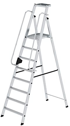 Aluminium-Stehleiter 8 Stufen Arbeitshöhe bis ca. 3,90 m