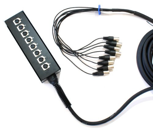 Loops PRO QUALITY - 10m 8 Way XLR 3 Pin Multicore Loom/Snake Cable - Touring Stage Box