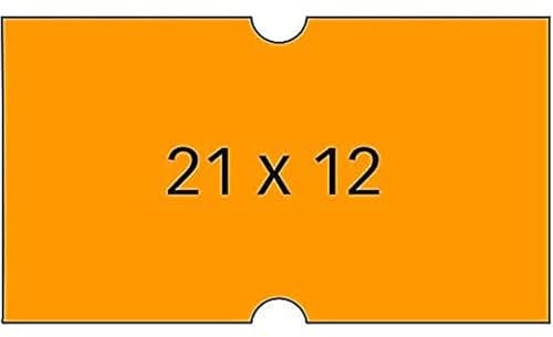 Agipa 100912 Paquet de 6 rouleaux de 1000 étiquettes Orange fluo rectangulaire