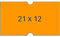Agipa 100912 Paquet de 6 rouleaux de 1000 étiquettes Orange fluo rectangulaire