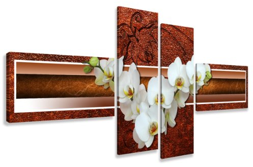Visario Bild auf Leinwand 160 cm Nr 6533 Orchidee fertig gerahmte Bilder 4 Teile Marke original