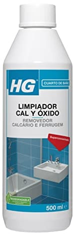 HG Limpiador cal y óxido, Elimina las Manchas de Cal de Grifos, Lavabos e Inodoros, Descalcificador para Cabezales de Ducha, Bañeras y Mamparas - 500 ml
