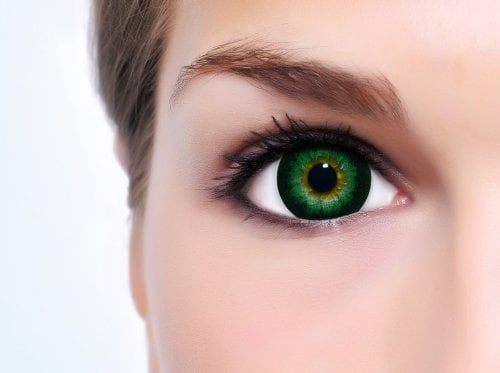 LENZERA Circle Lenses grüne Babe Green ohne Stärke + Behälter I 15mm I weich I 3 Monate anwendbar I Ohne Stärke